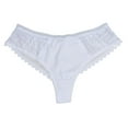 thumbnail image 2 of Viluyesy Women's Cheeky Panties, Elastic Waist Sexy Lace Breathable Ladies Thin Hipster Briefs White L, 2 of 4