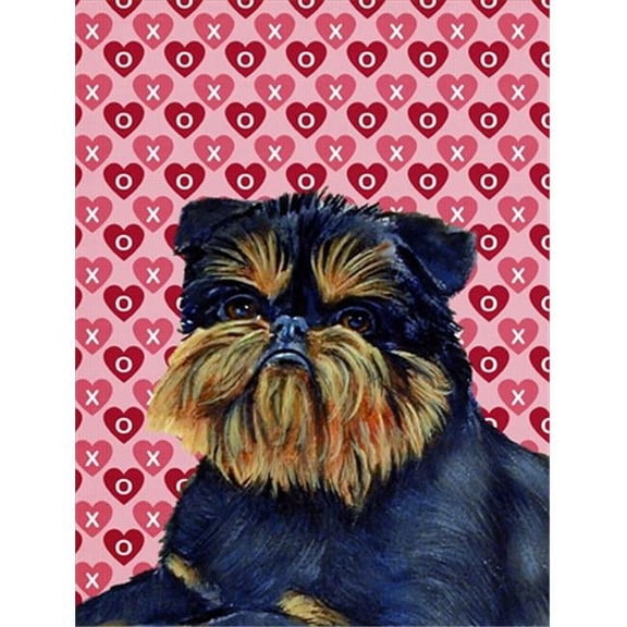 28 x 40 in. Brussels Griffon Hearts Love And Valentines Day Flag Canvas House Size