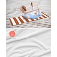 thumbnail image 4 of Burnt Orange Stripe Yoga Towel for Hot Yoga Non Slip, Farmhouse Striped Abstract Art Yoga Mat Towel Absorbent Yoga Sweat Towels Microfiber Hot Yoga Blanket for Bikram Pilates 26"x74", 4 of 7