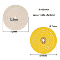 thumbnail image 4 of 4 Pcs Disques de Polissage Kit de Roue de Polissage 150mm Ensemble de Roue de Polissage pour Polisseuse de Table avec Trou pour Mandrin de 12.7mm, 4 of 6