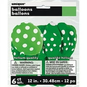 12" Latex Lime Green Polka Dot Balloons, 6ct