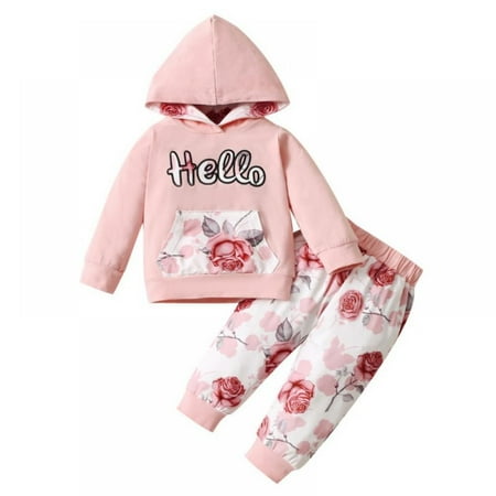 

Bullpiano Newborn Baby Girl Clothes Outfits Infant Hoodie Leopard Print Sweatshirt Pants Toddler Girl Clothing Set for 18-24 Months