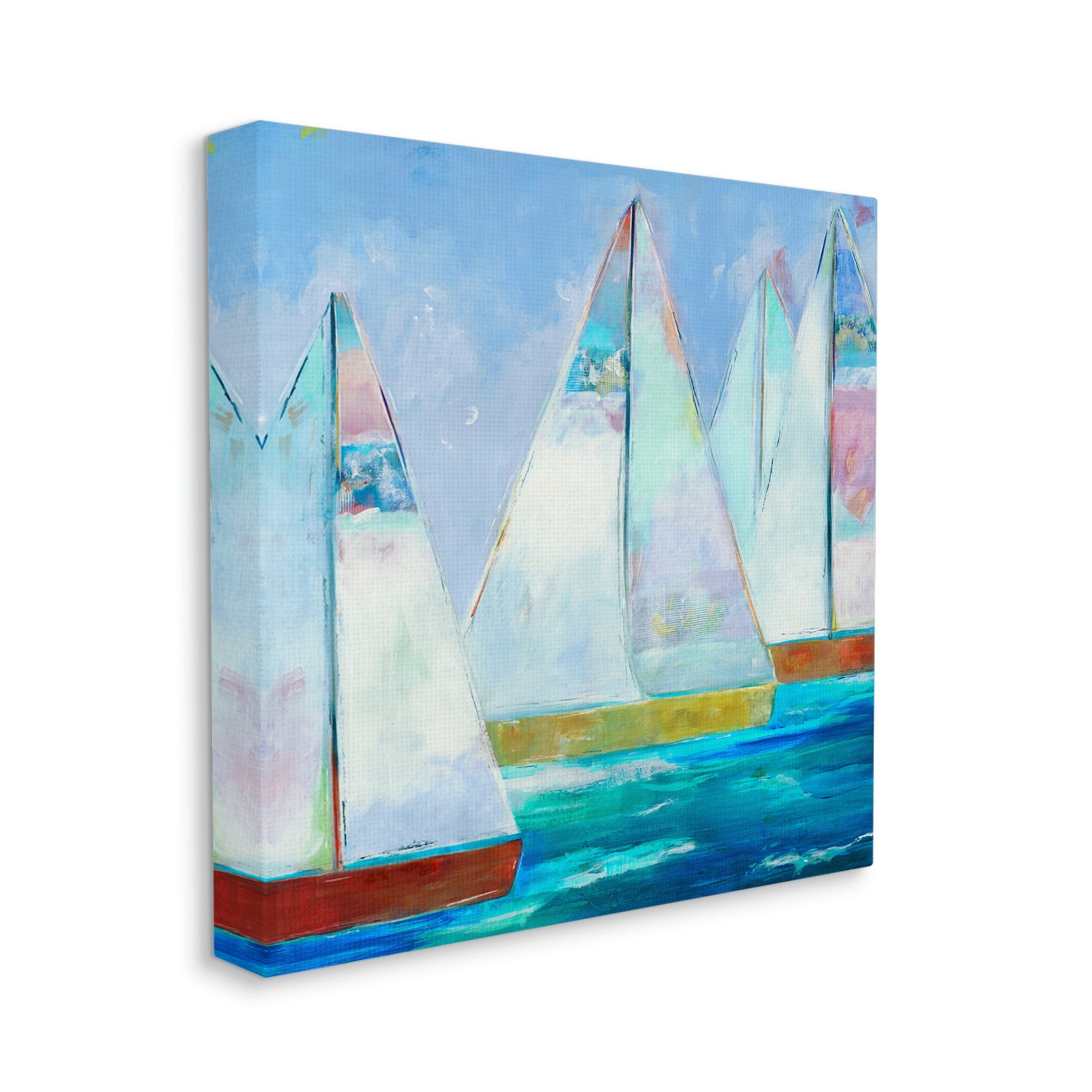Stupell Industries Bold Sailing Boats Drifting Ocean Water Waves Painting Gallery Wrapped Canvas Print Wall Art, Design by Jill Martin