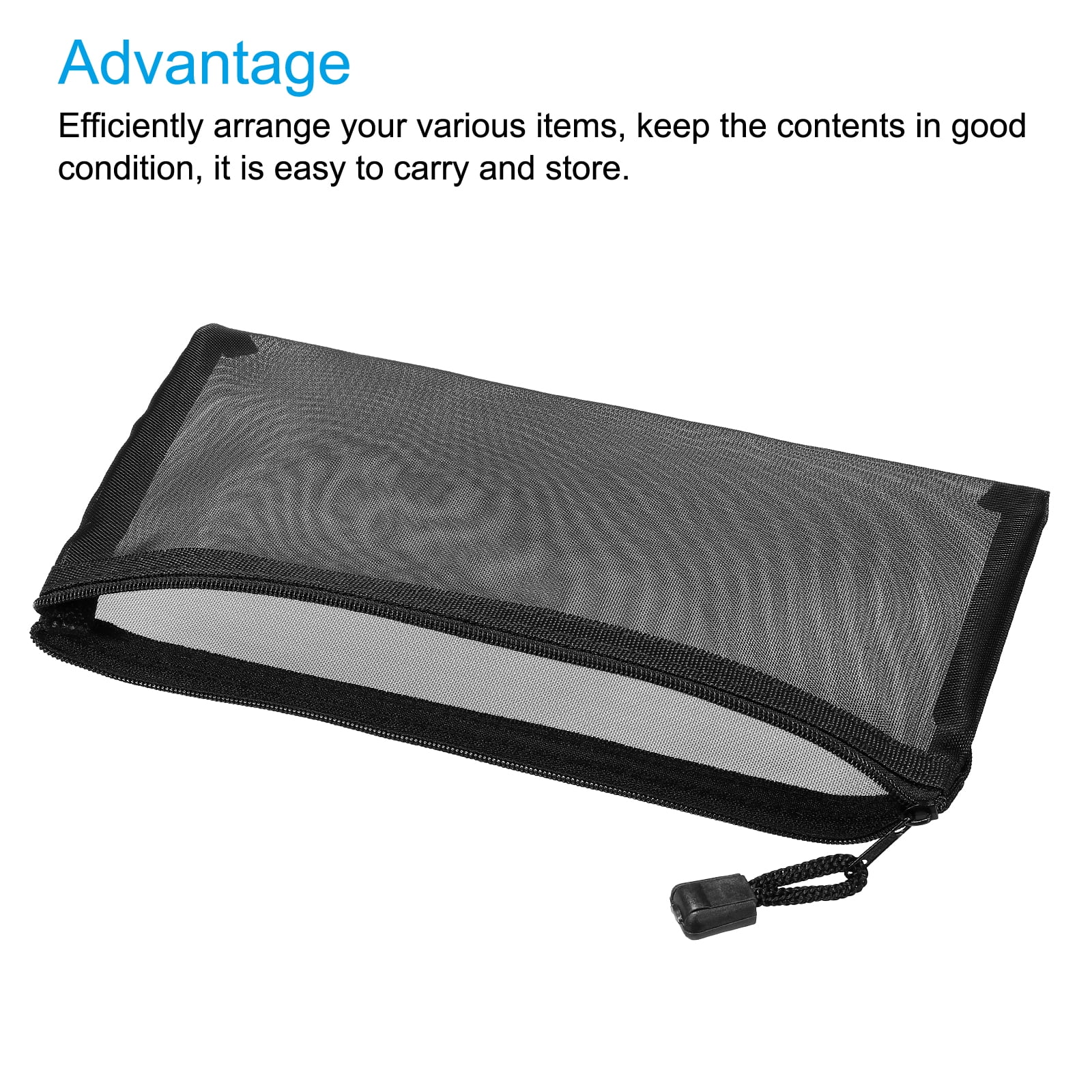 Unique Bargains Durable Zipper Bags Pencil Case for Organizing Supplies 9.1" x 4.5"