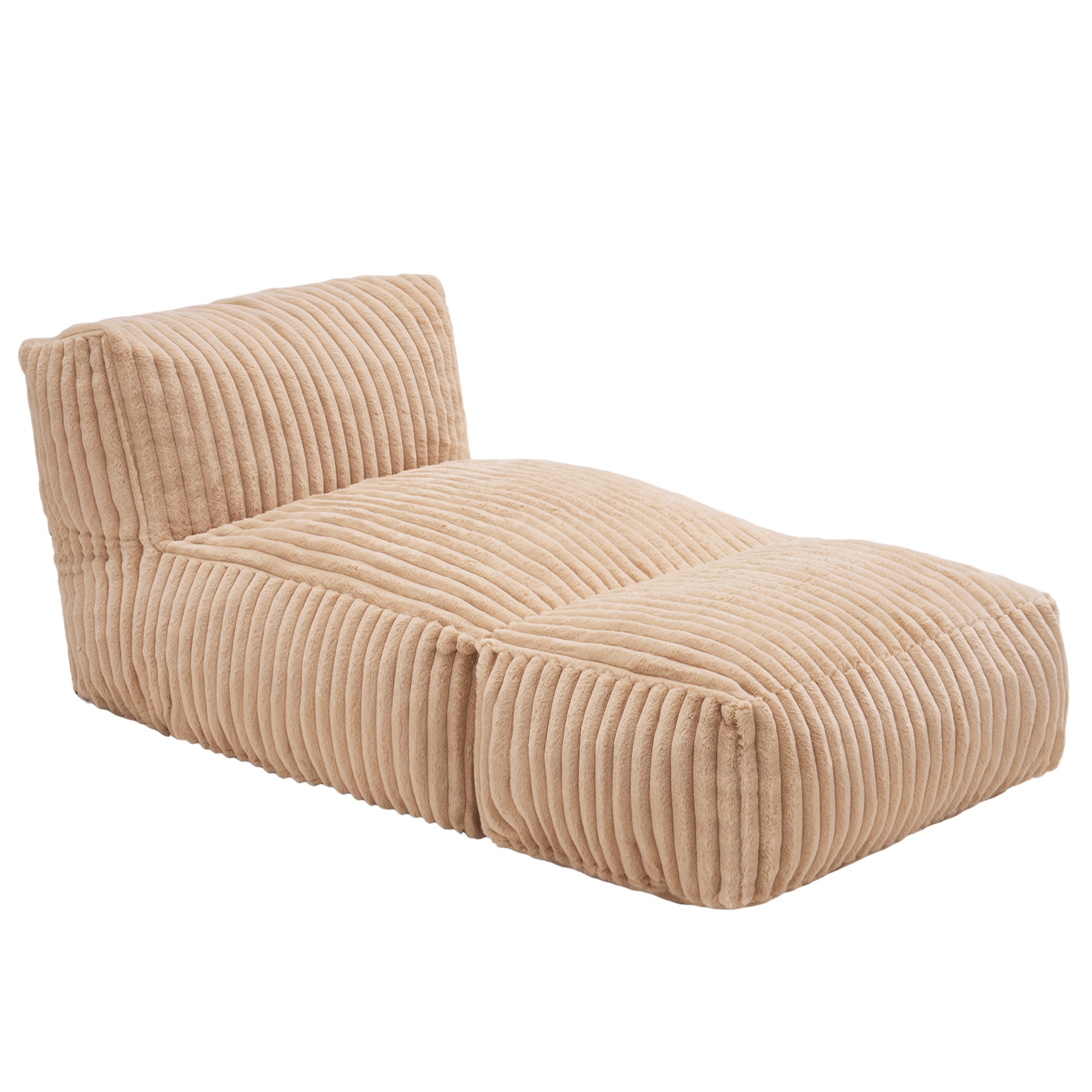 Hobestluk Big Bean Bag Lounger Chairs Large Beanbag Chair for Adults Bean Bag Sofa with Memory Foam Filled for Living Room, Bedroom or Balcony (Stripe Khaki)