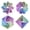 Purple Green, variant on 4 Pcs Fractal Fidget Hexagon,3D Printed Stress Sensory For ADHD,Autism,&Adults,Whirling Spiral Design,Colorful Fidget For Holiday,Christmas,Birthday Gifts