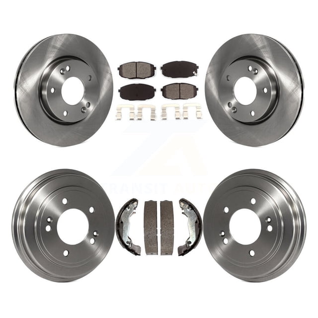 Transit Auto Front Rear Disc Brake Rotors Semi-Metallic Pads and Drum Kit for Car Hyundai Elantra K8S-103201