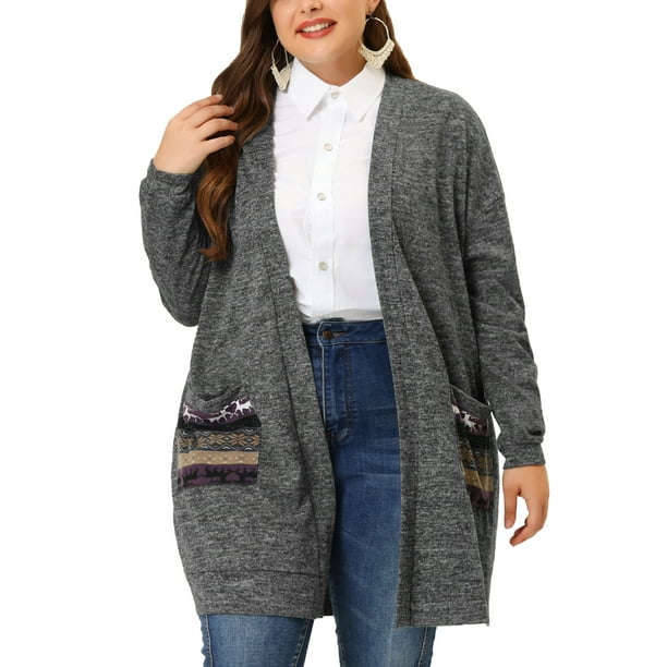 Plus size cardigans with pockets sale