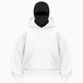 thumbnail image 2 of Towmus Balaclava Hoodie with Built-In Eye Mask, Double Hooded Zip Jacket Wind-resistant Winter Hoodies Sweatshirts, Unisex, 2 of 6
