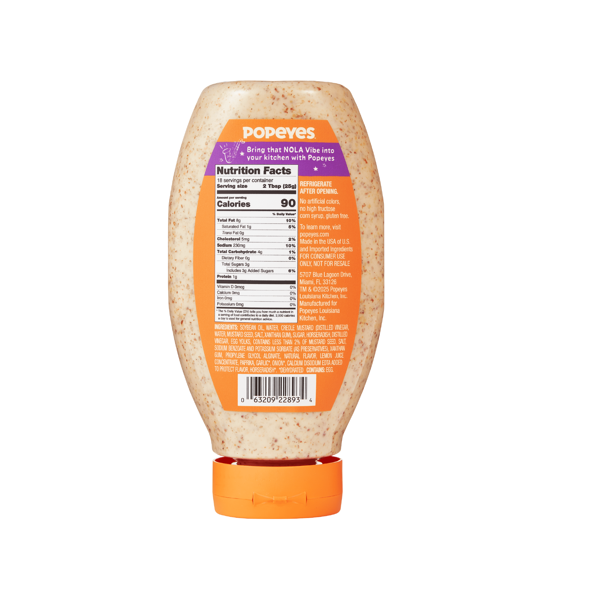 Popeyes Louisiana Kitchen Mardi Gras Mustard Dipping Sauce, 18 oz Bottle
