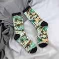 thumbnail image 5 of Hirioo Colorful Hawaii Palms Pattern Adult Middle Tube Socks Breathable Sock Non-Pilling,Contrasting Color Design, 5 of 6