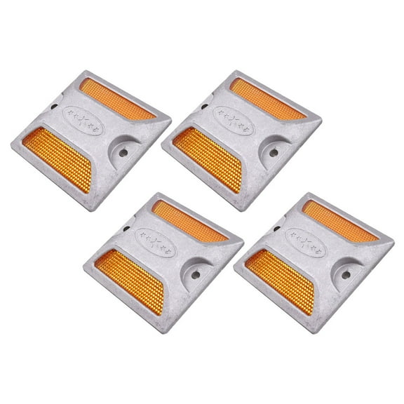 Reflectors for Driveway Entrance, Aluminum Road Safety Markers, 4 Pieces Driveway Reflective Markers