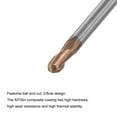 thumbnail image 3 of Uxcell 2mm Radius 4mm Shank 50mm Length HRC55 Carbide AlTiSin Coated Ball Nose End Mill, 3 of 6