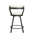 thumbnail image 4 of White Faux Leather Upholstered Counter Height Chairs Set of 2 Dark Gray Metal Frame Dining Furniture, 4 of 5