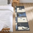thumbnail image 3 of Yayeee Runner Rug for Bedroom 2'x6' Machine Washable Hallway Non Slip Mat, Black and Blue Cat, 3 of 8