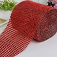 thumbnail image 4 of EeaseCA Sparkling Rhinestone Diamond Ribbon Mesh Roll for Wedding Cakes Birthday Party Decor Baby Shower Events and Arts and Crafts Projects 1 Yard x 4.7" (Bright Red), 4 of 4