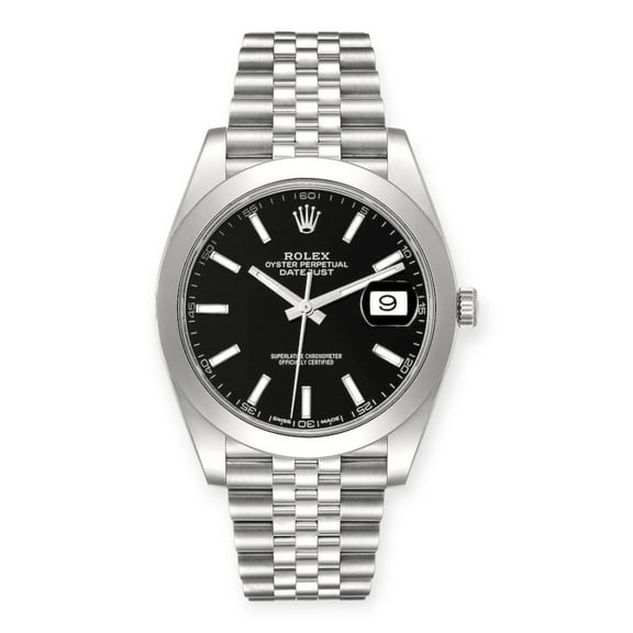 Pre-Owned Rolex Datejust 126300 41mm Black Dial With Stainless Steel Bracelet
