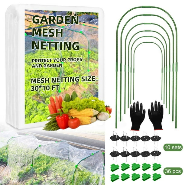 Garden Netting Kit, 10x30 Ft Ultra Fine Mesh Netting Bird Pest Barrier