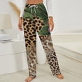 thumbnail image 3 of Leopard Print Floral Plumage Winter Female Pants Flannel High Waist Women Pants Lady Warm Straight Leg Plush Trousers, 3 of 7