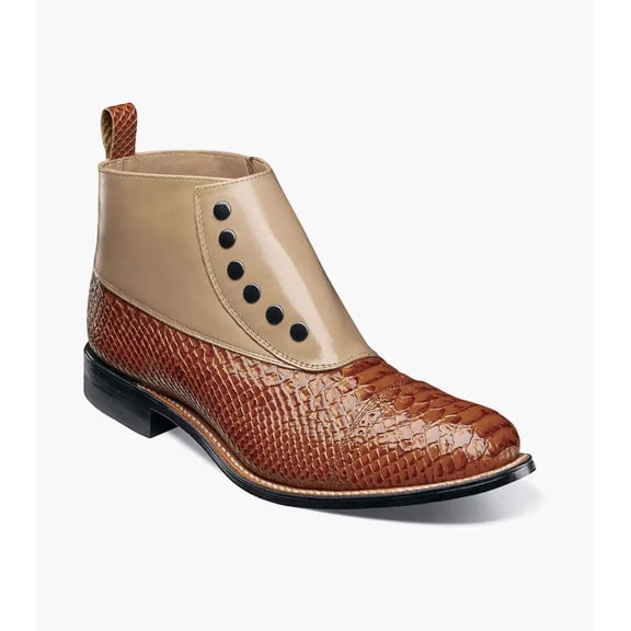 Stacy Adams Madison Spectator Spat Demi Boot Two Tone Tan Multi 00109-238