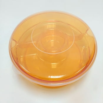Mainstays Plastic 13.4" Rounded on Ice Multipurpose Round Shape Tray, Round, Orange, 3-Pc