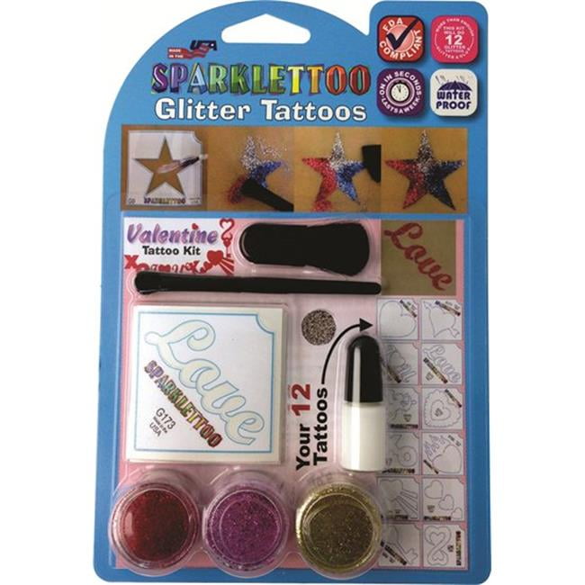 Sparklettoo GLKITVDAY Glitter Tattoos Kits Valentine