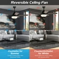 thumbnail image 5 of Gymax 52'' Ceiling Fan with 3 Wind Speeds 5 Reversible Blades & Remote Control Grey, 5 of 10