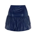 thumbnail image 3 of Gubotare Tennis Skirts For Women Women's Elegant High Waist A-line Plaid Tweed Mini Skirt,Navy XL, 3 of 5
