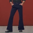 thumbnail image 1 of Casual Flared Trousers with Button Detailing for Relaxed Everyday Wear Retro- Solid Color Bottoms for Men, 1 of 4