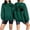 Green Sweatshirts, variant on Jsaierl Women's Halloween Sweatshirts Spooky Print Pullovers Fall Loose Fit Round Neck Long Sleeve Sweater Tops Halloween Costumes, Sizes S-2XL