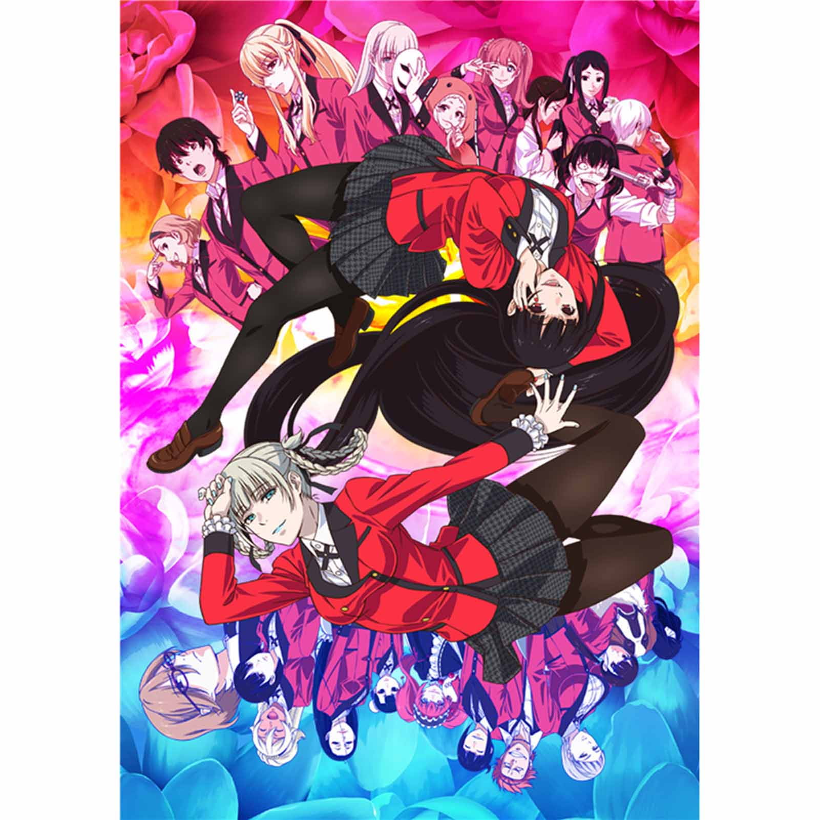 cyan oak anime kakegurui poster japan manga art print scroll poster for room wall decor walmart com