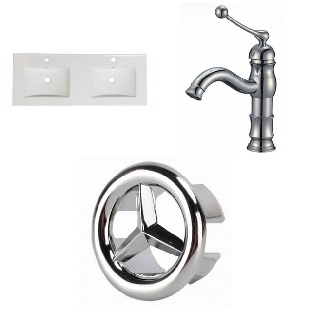 American Imaginations 30-in. W 3H8-in. Ceramic Top Set In White Color - Overflow Drain Incl. AI-24533