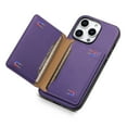 thumbnail image 5 of Case for iPhone 13 Pro with Detachable Card Holder, Wallet Sticker on Luxury PU Leather Slim Phone Case with Flip Kickstand Shockproof Protection Cover for iPhone 13 Pro, Purple, 5 of 10
