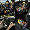 thumbnail image 2 of Yuyamidu Funny Frog Car Seat Cover Full Set of 13 Hippie Mushroom Steering Wheel Cover Seat Belt Covers Car Center Control Cover Cup Coasters Key Ring Auto Accessories, 2 of 6