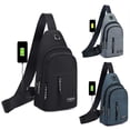 thumbnail image 3 of Stylago Canvas Crossbody Bags for Women Fashion Sling Backpack Mens Casual Zipper Chest Bag with Adjustable Shoulder Strap Grey, 3 of 4