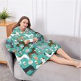 thumbnail image 5 of Oversized Wearable Blanket Hoodie,Cute Pitbull Terriers Dog and Coffee Sherpa Blanket Hoodie with Super Pockets,Super Warm Fuzzy Pullover for Women & Men, 5 of 6