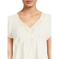thumbnail image 4 of Self Esteem Juniors Crochet Trim Babydoll Top, 4 of 5
