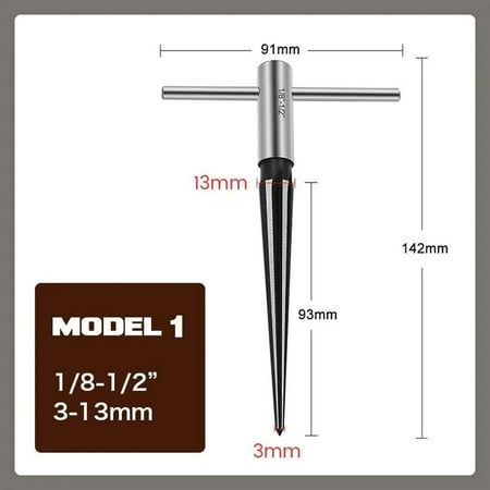 

Daiosportswear Clearance T-Handle Tapered Reamer T-Handle 1/8-1/2 Inch (3/16-5/8Inch) Taper Reamer Repair Pounched Chamfer Reaming Tool Fine