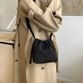 thumbnail image 5 of Casual Soft Polyester Drawstring Small 2 Way Bucket Shoulder Bag Crossbody, 5 of 6