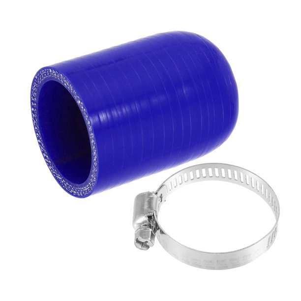 1 Juego de tapa de refrigerante de silicona ID de 40mm con abrazadera para puerto de agua de vacío de derivación del calentador de refrigerante azul