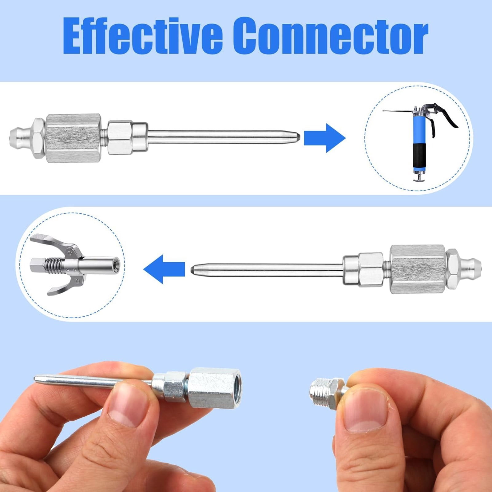 BELOWSYALER Grease Guns Coupler Adapter With Flexible Extension Hose for Efficient Lubrication Equipment Care Automotive Maintenance