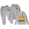 thumbnail image 1 of TSADFHJI Robe d'Été pour Filles, Manches Longues, Imprimé Noix de Coco, Ensemble Pantalon, 9-10 Ans, Gris, 1 of 4