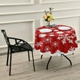 thumbnail image 7 of GZHJMY 60 Inch Round Tablecloth - Christmas Snowflakes Waterproof Spill-Proof Table Cloth with Lace Washable Decorative Fabric Table Cover for Dining Tables, Kitchen and Parties Home Decor, 7 of 7