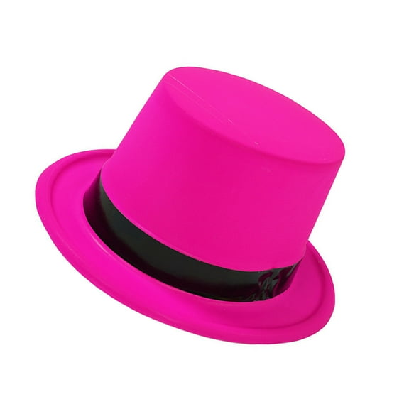 URTERYSER Popular Top Hat with Bright Fluorescent Color for Holiday Fashion Masquerades Party Jazzy Hat Stage Performers Party Hat Rose Red