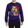 thumbnail image 3 of Smiling Dog | Colorful Neon Golden Retreiver | Dean Russo Art Animal Lover Unisex Crewneck Sweatshirt, Purple, 3X-Large, 3 of 6