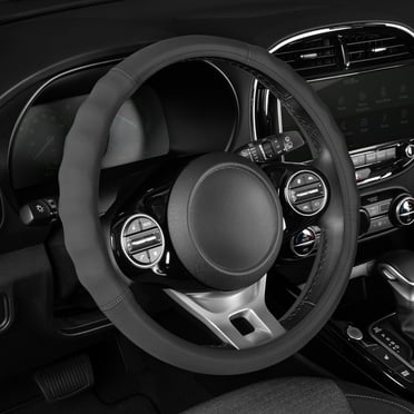 Classic Black Lace-On Steering Wheel Cover - Stretch Fit, No Tools Needed, Universal Car Accessory