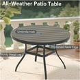 thumbnail image 3 of JERFIT 48 Inch Round Outdoor Dining Table for 6, Black Steel Patio Table with Umbrella Hole, All-Weather Garden Backyard Deck Lawn Furniture, 3 of 7