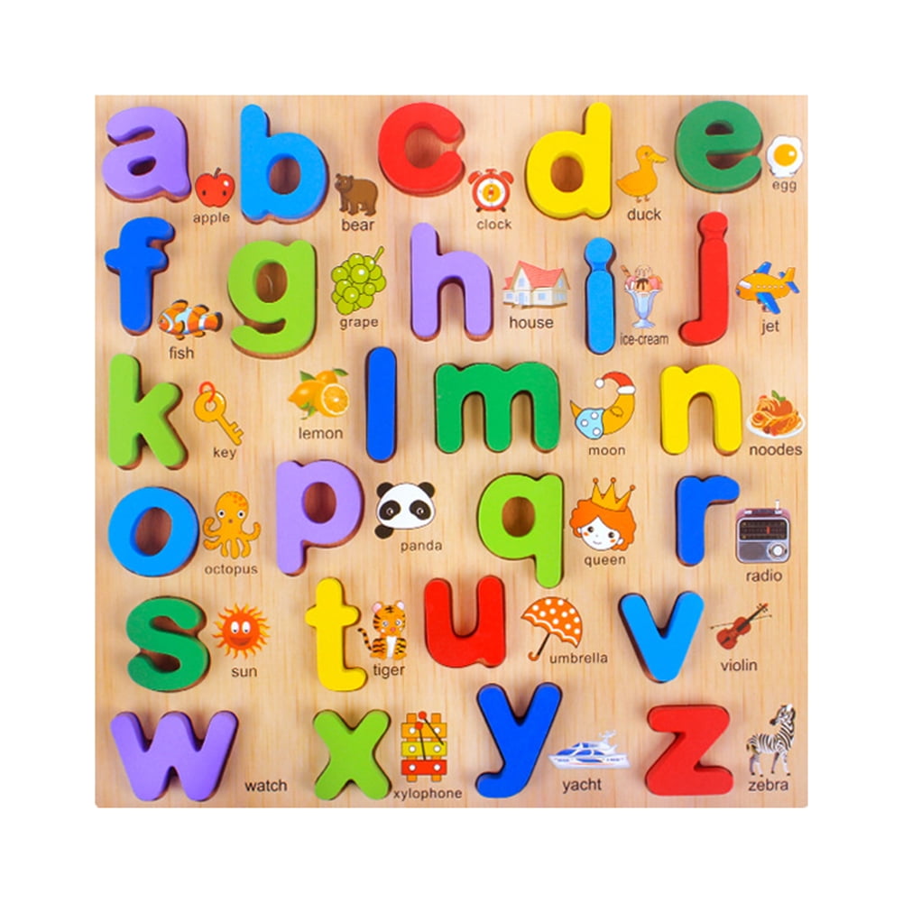 Kaifachang Wooden Colorful 3D Alphabet Math Number Puzzles Board  Educational Children Toy - Walmart.com