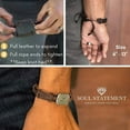 thumbnail image 5 of Soul Statement Men's Wrap Bracelet Brown Fish Charm, PU Leather, 5 of 9