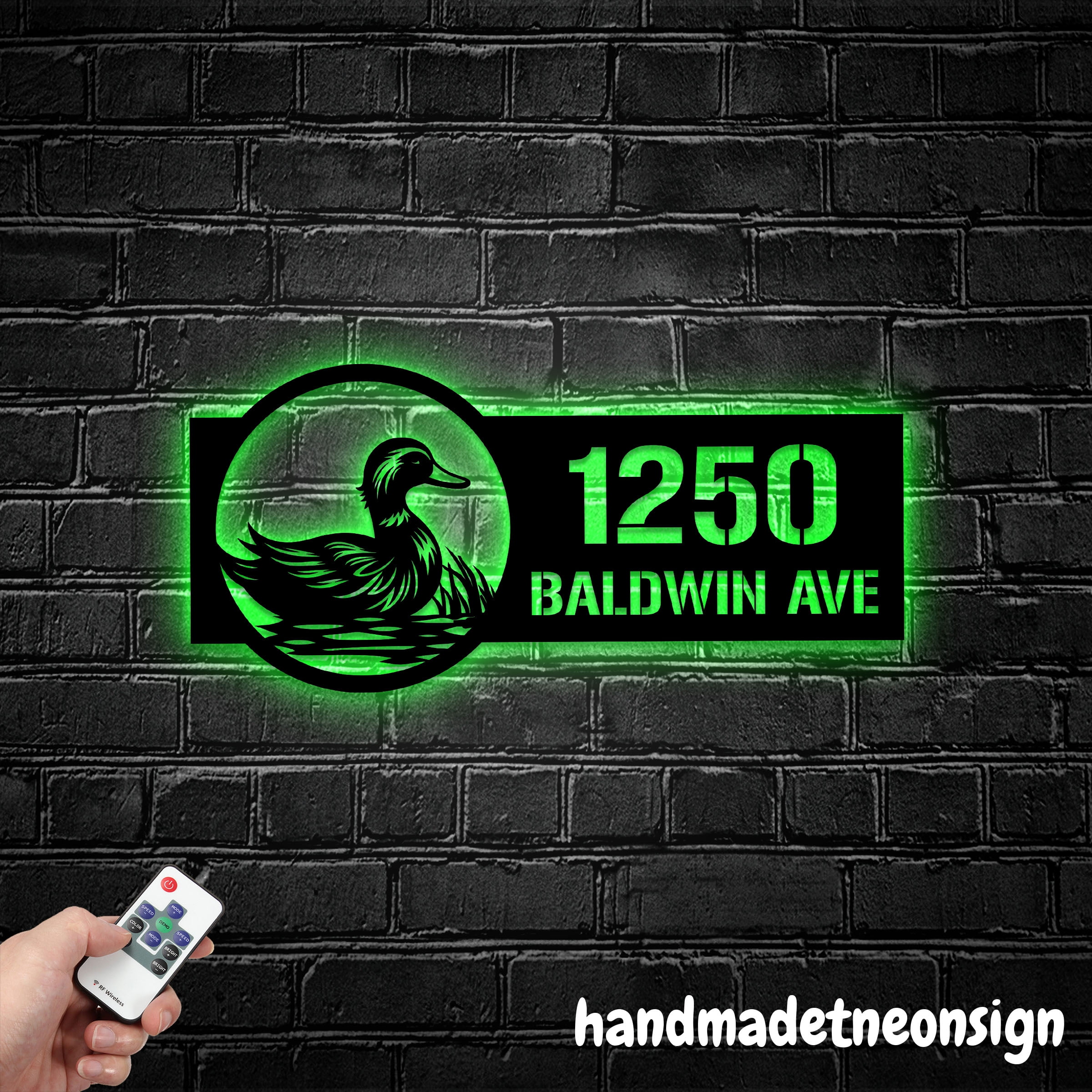 Handmadetneonsign Duck House Number, Duck Home Address Metal, Custom Outdoor House Address Sign 70148
